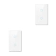 thumbnail image 3 of Billuyoard Interruptor táctil Tuya WiFi de EE. UU. Sensor inalámbrico Panel de vidrio templado Interruptores de encendido / apagado inteligentes para Blanco 2 bandas 2piezas Billuyoard CBP184531, 3 of 6