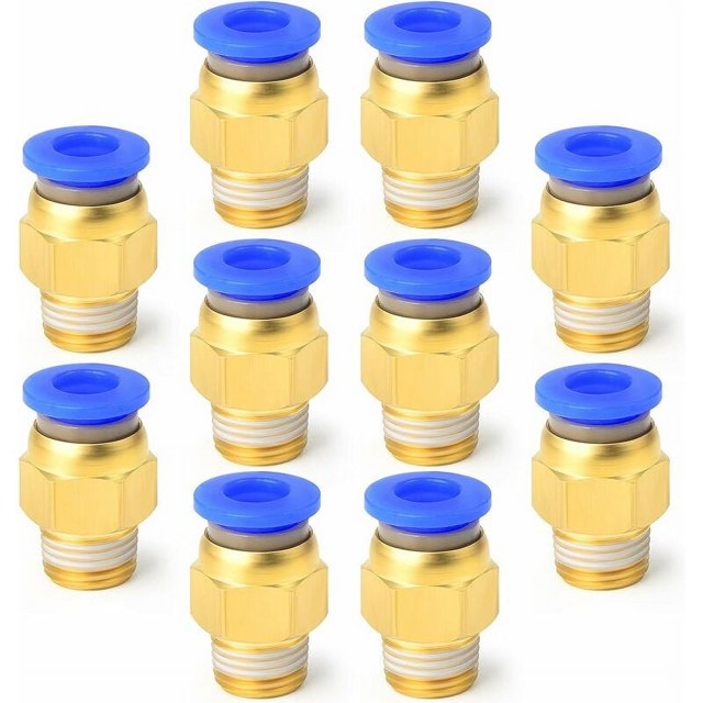 10 piezas de tubo de 4 mm Od x 1/8 Bsp macho recto empuje para conectar accesorios (PC4-01)