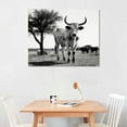 thumbnail image 2 of Nawypu  Animal Canvas Wall Art Black and White Texas Longhorn Pictures Highland Cattle Canvas Painting Prints for Living Room Farmhouse Cabin decor, 2 of 4