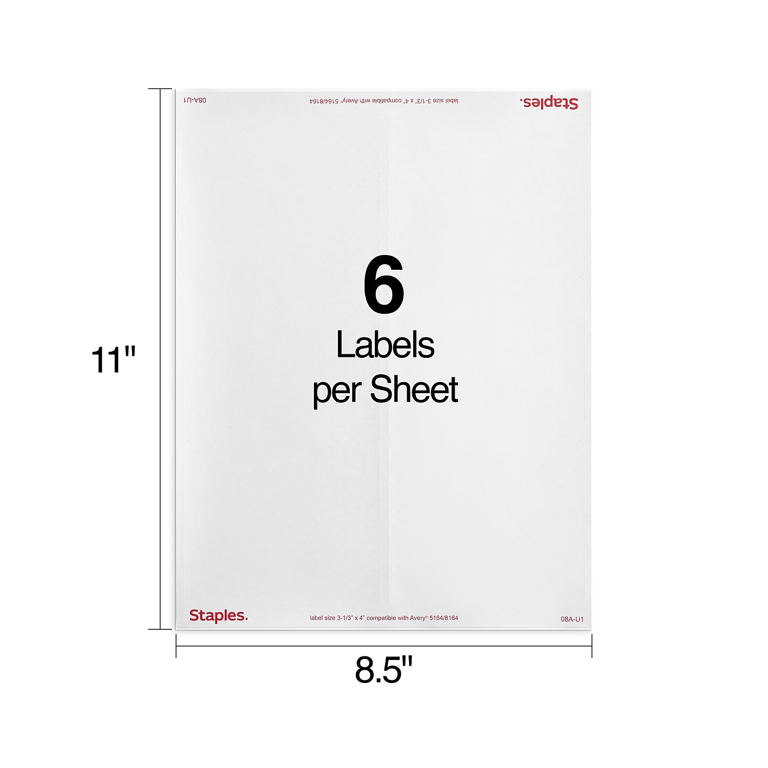Staples Laser/Inkjet Shipping Labels 3 1/3 x 4 White 18067