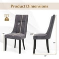 thumbnail image 3 of Costway Channel Tufted Dining Chairs Set of 2 with High Backrest Rubber Wood Legs Modern, 3 of 9