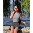 thumbnail image 2 of Women's 2 Piece Bodysuits Sexy Ribbed Sleeveless High Neck Tank Tops Bodysuits, 2 of 3