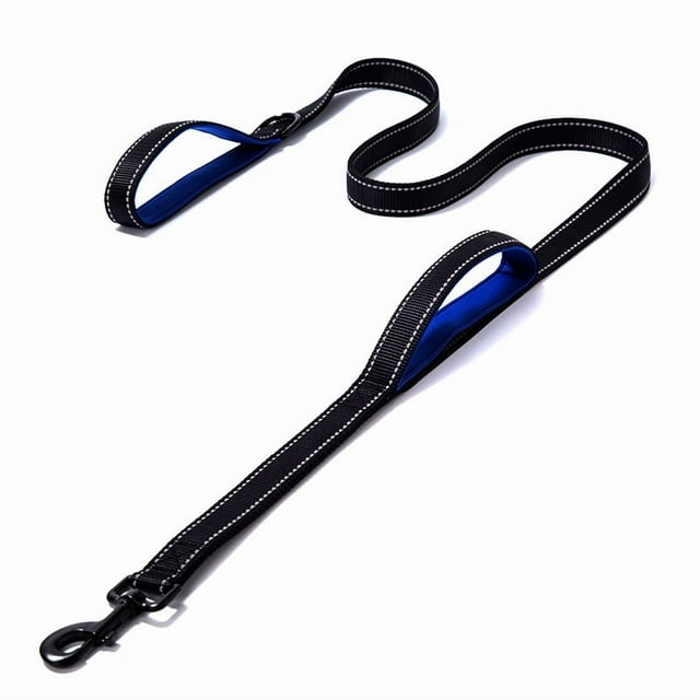 Laisse pour Chien en Nylon Robuste avec Doubles Poignées et Poignée Rembourrée pour l'Entraînement