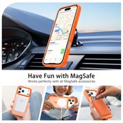 BENTOBEN Case for iPhone 17 Pro Compatible with Mag-Safe 6.3 Metal Frame Slim Tpu Matte Shockproof Protective Cover Orange