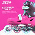 thumbnail image 6 of Yvolution Neon Kids Inline Skates - Girls, Size 12-2 Adjustable, One Pair, Pink and Green, 6 of 7