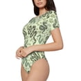 thumbnail image 2 of Fotbe Green Snake Women's Crew Neck Short Sleeves Bodysuit Tops Round Neck Slim Sleeveless Soft Comfortable Basic-XX-Large, 2 of 9