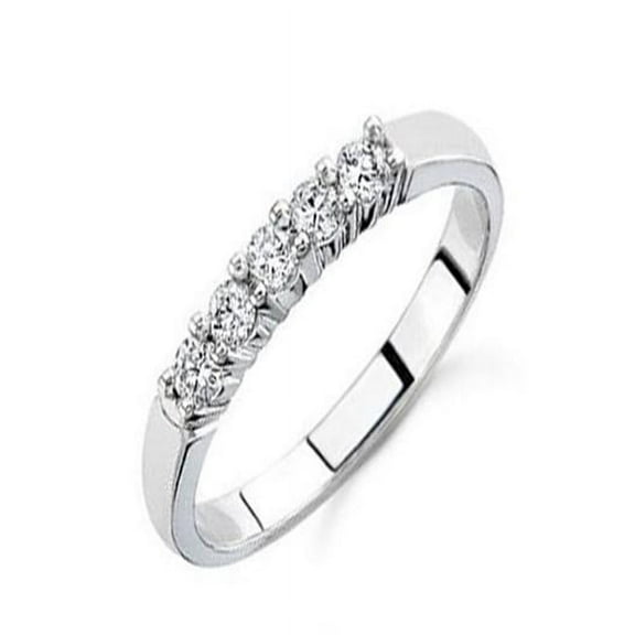 0.25 Carat Diamond Moissanite Women Wedding Band in 10K White Gold, Promise Ring, Anniversary Ring