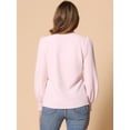 thumbnail image 3 of DARING DIVA Women's Vintage Ruffle V Neck Puff Long Sleeve Shirts XL Pink, 3 of 6