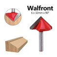 thumbnail image 4 of CNC Tungsten Steel Slotting Cutter 90 Degree 6mm Shank 32mm Diameter For 3D Panel Making Red YH, 4 of 5