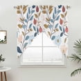 thumbnail image 5 of Pastoral Botanical Kitchen Window Curtains, Swag Curtains Valance for Bedroom Living Room Bathroom, Spring Summer Floral Farmhouse Rod Pocket Window Treatment Curtain Block Drapes 2 Panels 28"x36", 5 of 9