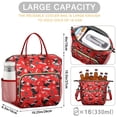 thumbnail image 5 of Red Cartoon Dinosaurs Skiing Pattern Womens Lunch Box for Work,Insulated Large Lunch Bag for Tween and Teen,Loncheras Para Mujer,Leakproof Adult Lunch Bag for Work,Beach,Travel,Picnic,Camping, 5 of 7