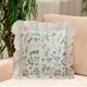 thumbnail image 1 of Funda de almohada con volantes, estampado verde, para sala de estar, sofá, cojín lumbar, funda de almohada de noche, cremallera invisible, 45 x 45 cm (17,7 x 17,7 pulgadas), 1 of 6