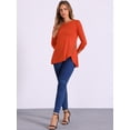 thumbnail image 3 of DARING DIVA Women's Casual Stretchy Tunic Asymmetric Hem Top XS Orange, 3 of 6