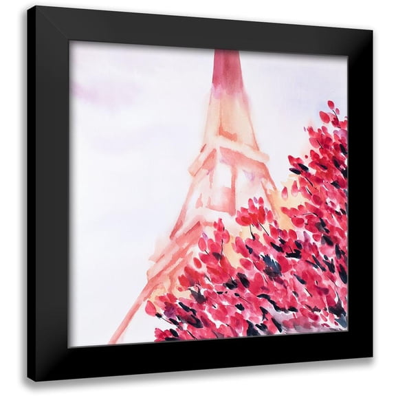 Atelier B Art Studio 12x12 Black Modern Framed Museum Art Print Titled - PINK EIFFEL TOWER