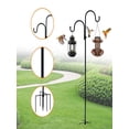 thumbnail image 4 of Heavy Duty Garden Shepherds Hook, Rustproof Powder Coated Metal, Easy Pointed Ground Stake, Decorative Multi Hook Hanger for Bird Feeders Lanterns and Independence Day Outdoor Decor, 4 of 7