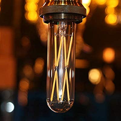 3-Pack Leools 8W Dimmable Edison Led Tubular Bulb T10/T125,E26 Medium Base Lamp 75 Watt Incandescent Bulb Equivalent 2200K Warm White 