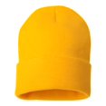 thumbnail image 2 of Solid 12 Cuffed Beanie, One Size, Gold, 2 of 2