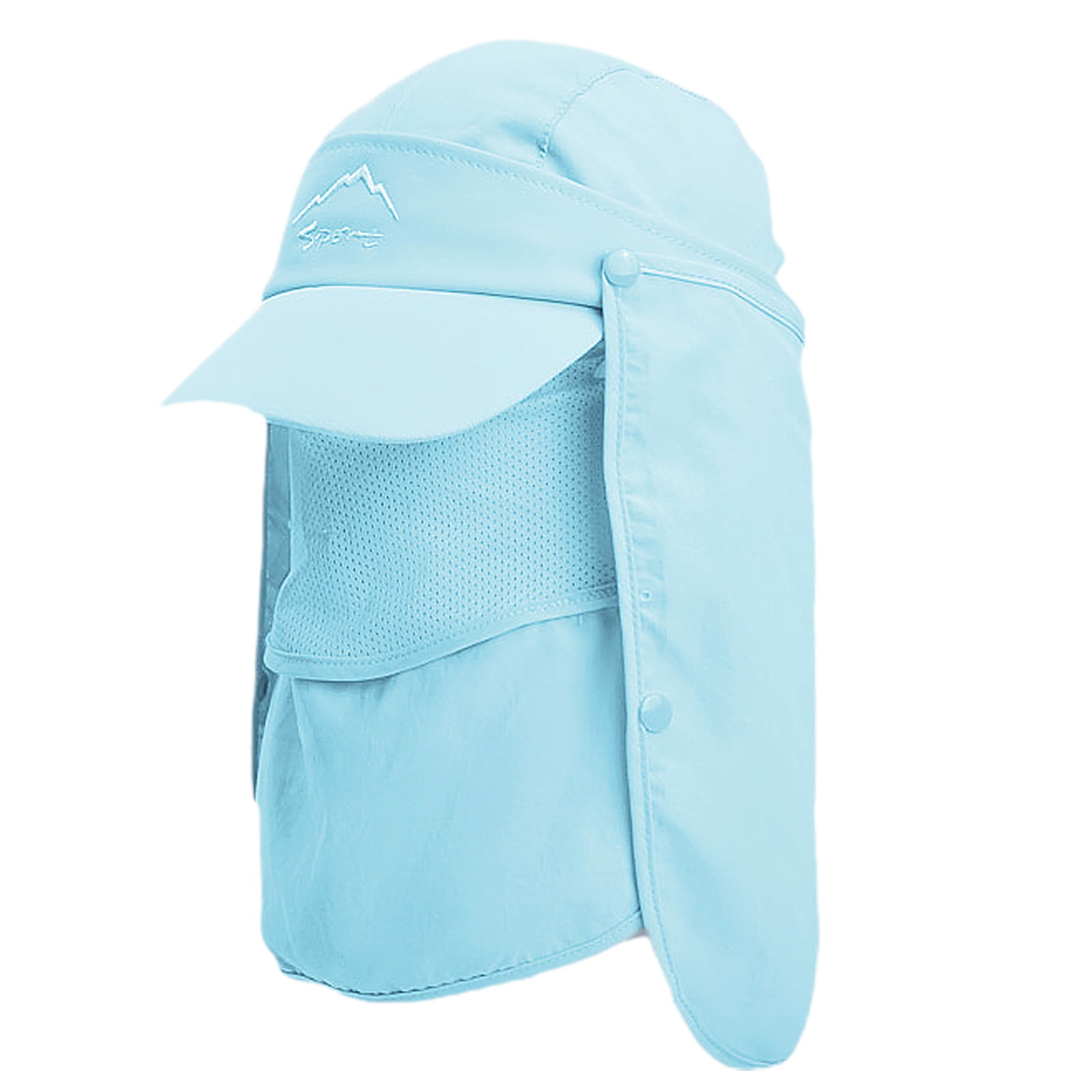 Yirtree Fishing Hat Sun Cap UPF 50+ Outdoor Hiking Hat with Removable Mesh  Face Neck Flap Cover Windproof Strap 