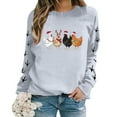 thumbnail image 4 of ZXLBBD Christmas Oversize Women Long Sleeve Crewneck Sweatshirts Chicken Printed Lightweight Sweatshirts Top Casual Outdoor Cozy Daily Wear, 4 of 5