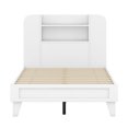 thumbnail image 4 of Twin Size Platform Bed Frame with Storage Headboard,Multiple Storage Shelves on Both Sides,White, 4 of 7