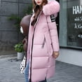 thumbnail image 5 of Viikei Winter Jackets Women Cotton Jacket for Women Women Plus Size Jackets and Coats Winter Warm Fashion Long Solid Slim Fur-Collar Zipper Thicker Cotton Hoodie Jacket, 5 of 8