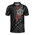 thumbnail image 2 of Custom Name Puerto Rico Puerto Rican Sun Taino Tribal Pattern Men's Polo Shirt S-5XL, 2 of 5