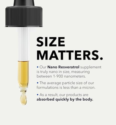 Nano Resveratrol | Concentrated Liquid Supplement for Brain & Heart Health, 8x More Absorption, 30ML