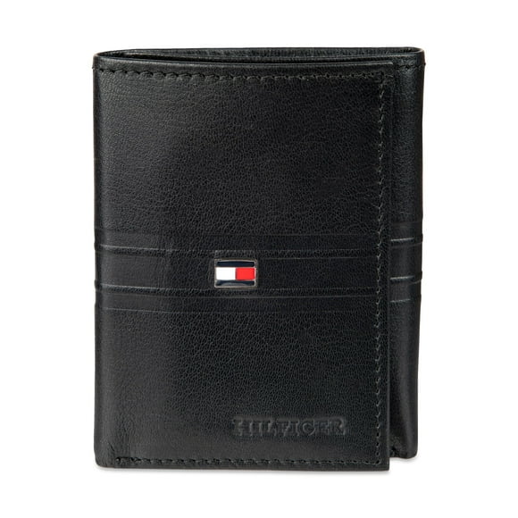 Cartera Tommy Hilfiger Stripe Emboss Trifold Negra