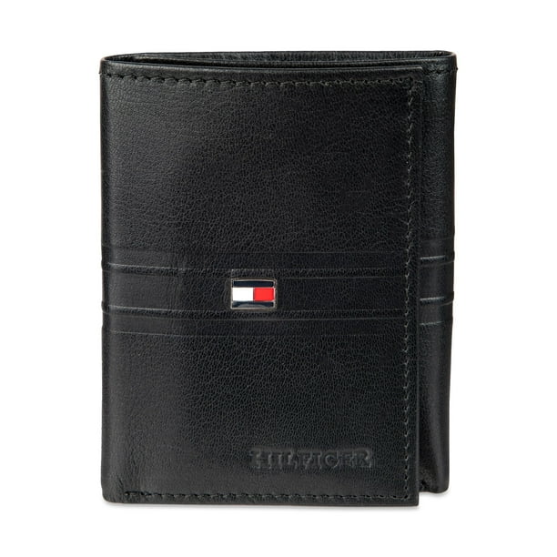 Cartera Tommy Hilfiger Stripe Emboss Trifold Negra