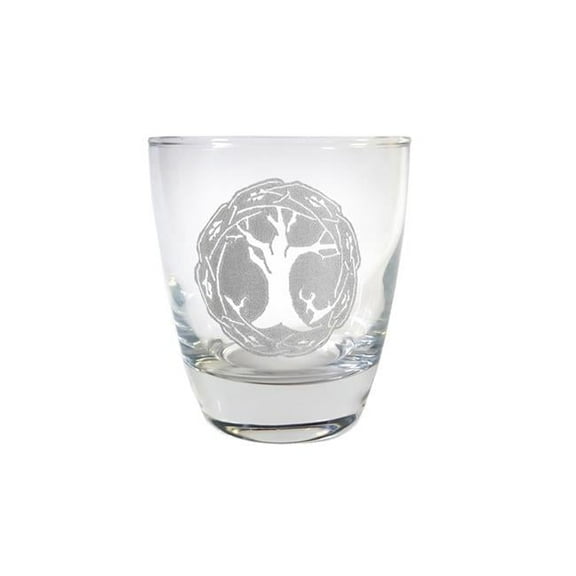 10 oz Tree Of Life Engraved Lowball Glass