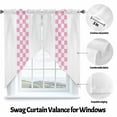 thumbnail image 3 of Minimalist Pink Swag Valances for Windows 2 Pack Buffalo Check Plaid Farmhouse Farm Theme Swag Kitchen Curtains 36 Inches Long Rod Pocket Short Window Treatment for Kitchen Bathroom 28"x36", 3 of 8