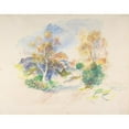 thumbnail image 2 of Pierre-Auguste Renoir 14x12 Gold Ornate Wood Frame and Double Matted Museum Art Print Titled - Landscape with a Path Between Trees (ca. 1886), 2 of 4