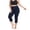 Navy_006, variant on Womens Plus Size Workout Capri Leggings with Pockets Reflective Buttery Soft High Waisted Tummy Control Yoga Pants Army Green XL