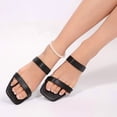 thumbnail image 7 of Pennysue Women Square Toe Low Heel Sandals Cushioned Slip On Two Strap Heeled Sandals for Wedding Working Partying, 7 of 7