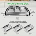thumbnail image 4 of Nutrichef Professional Stainless Steel Buffet Warmer Server with 3 Trays | Portable Hot Plate Food Warmer Station for Parties & Events | Easy to Clea, 4 of 9