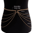 thumbnail image 4 of Women's Tassel Waist Chain Gold Multi-layered Body Chain Beach Navel Chain Sexy Party Jewelry, 4 of 5