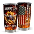 thumbnail image 1 of Taza de viaje Tumbler SANDJEST Firefighter de acero inoxidable de 20 onzas, 1 of 7