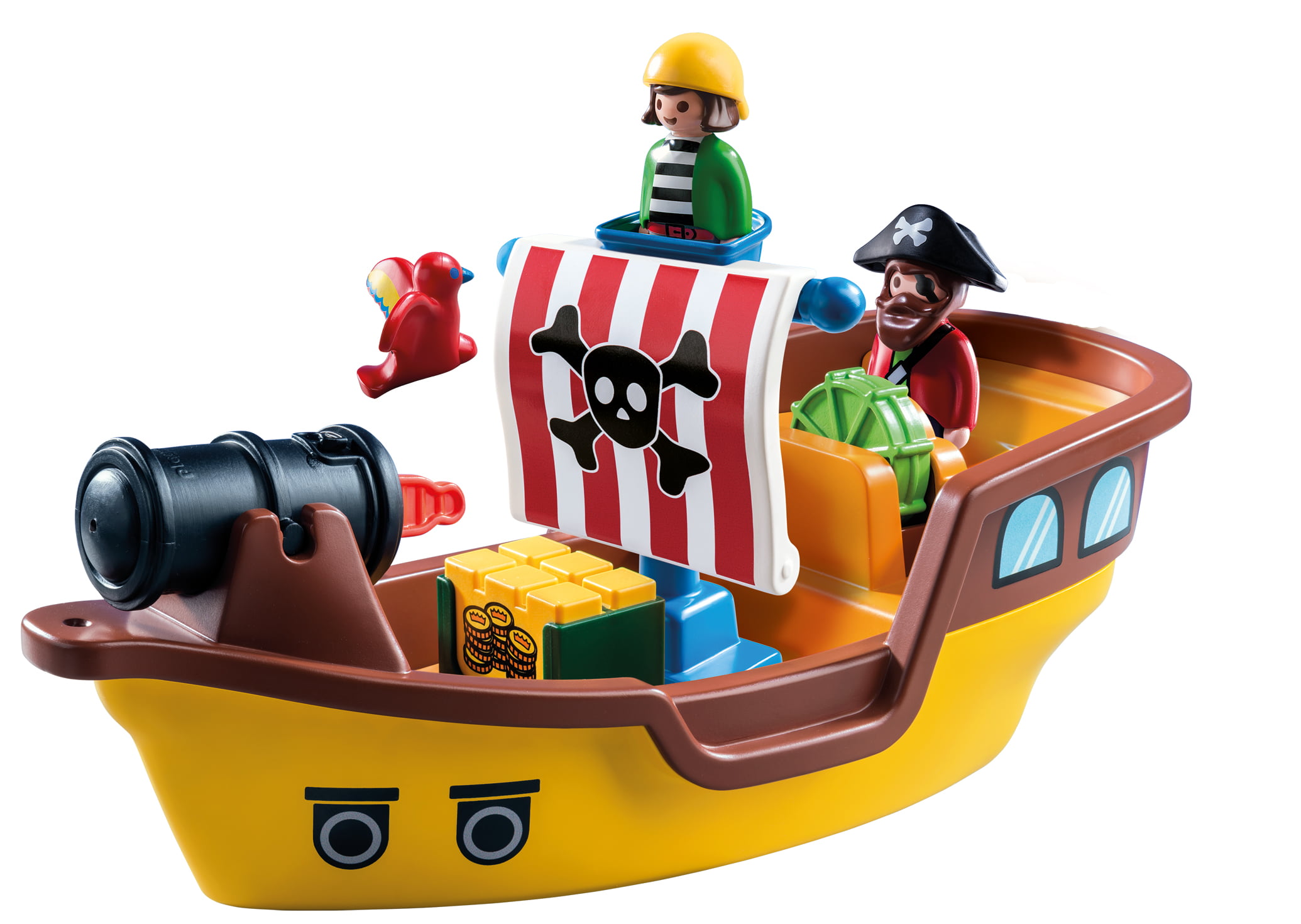 PIRATE FIGURE with WALKING STICK & PARROT BIRD for PIRATE SHIP Playmobil 