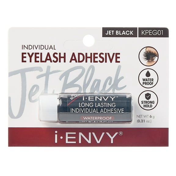 Kiss I Envy Individual Eyelash Adhesive Jet Black 01 0.25oz (Pack of 3)