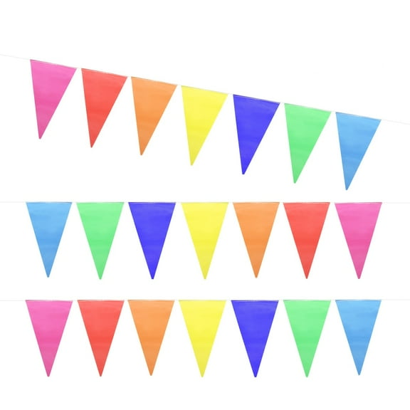 Tersarium UNOMOR Colorful String Flag Banner Triangle Pendant Flag Party Decoration Supplies 28x18CM