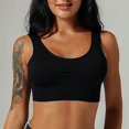 thumbnail image 4 of Women's Sports Bras 2-Pack Sexy Bra Without Steel Ring U-shaped With Breast Pad Everyday Underwear Sports Bra Black L, 4 of 8