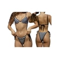 thumbnail image 3 of Yunliwuli Women Bikini Set, Flower Sleeveless Bra with Tie-up Low Waist Briefs Bathing Suit 2-piece Swimsuit, 3 of 10