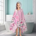 thumbnail image 6 of Pioneer Flower Floral Print Pattern Hooded Bath Towel，60"x35" for Ages 3 To 12 Kids, Quick Dry Lightweight Soft Microfiber Hood Beach Towel Cover Up for Kids, 6 of 7