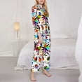 thumbnail image 4 of Disketp Pajamas Set Long Sleeve Sleepwear Womens Button Down Nightwear Pj Sets-Mexican Bright Style, 4 of 9