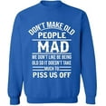 thumbnail image 2 of OXI Crewneck Sweatshirt - Don't Make Old People, Basic Casual Sweatshirts for Men's and Women Fleece Sweatshirt Long Sleeve - Royal Blue X-Large, 2 of 2