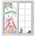 thumbnail image 2 of Spring Easter Window Privacy Film, Pink Cute Rabbits Flowers Eggs Butterflies Plants Static Cling UV Sun Blocking Tint Film Heat Control Windows Films for Bedroom Bathroom, Window Stickers 23.6"x59", 2 of 8