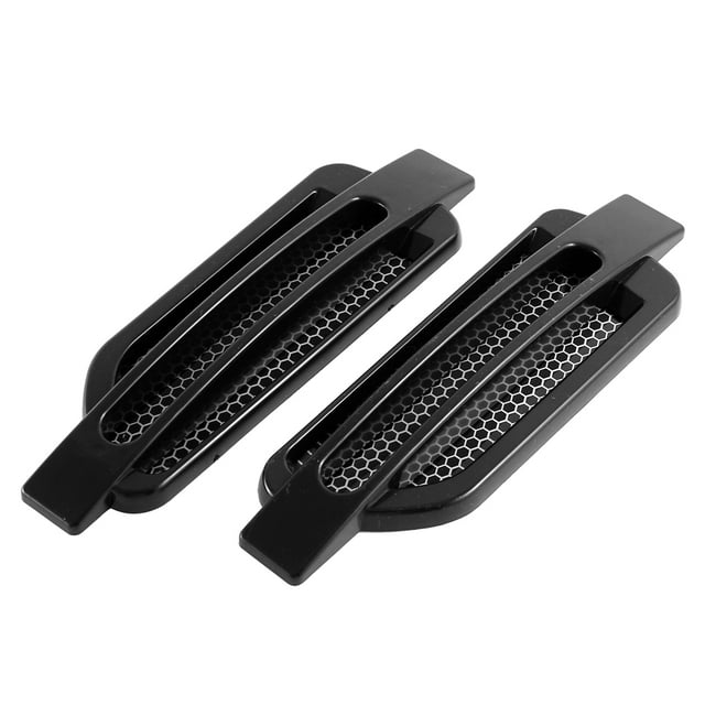 Unique Bargains 2pcs 22cm Long Black Self Adhestive Side Air Flow Fender Stickers for Car