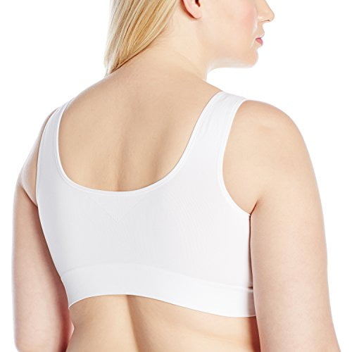 Just My Size Womens Just My Size Womens Pure Front close Wire Free with  Wicking, White, 1X 