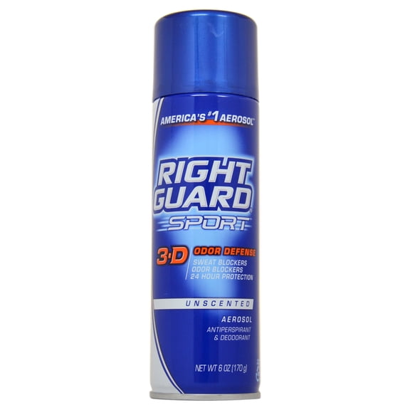 Right Guard Sport Antiperspirant Deodorant Aerosol Spray, Unscented - 6 oz