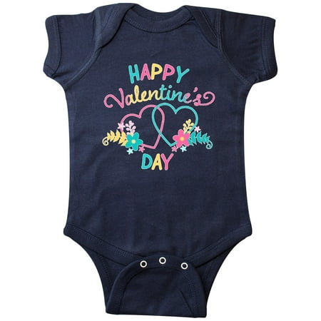 

Inktastic Happy Valentine s Day Hearts and Flowers Gift Baby Boy or Baby Girl Bodysuit
